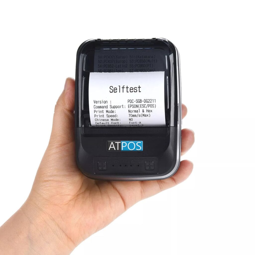 Atpos Hl Mm Portable Thermal Receipt Printer Bluetooth