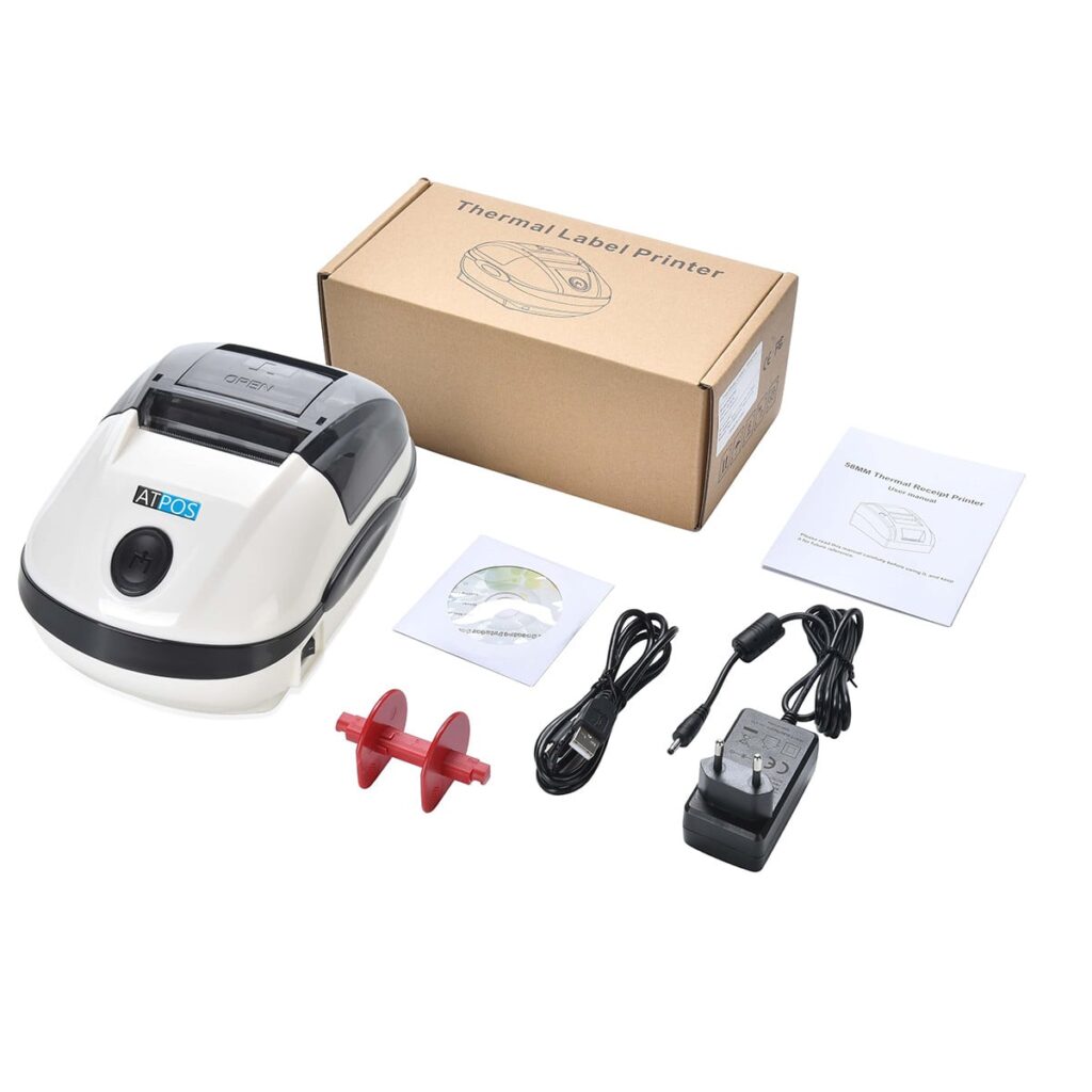 Atpos At E Bt Bluetooth Thermal Barcode Label Sticker Printer Mm Direct Thermal Atpos