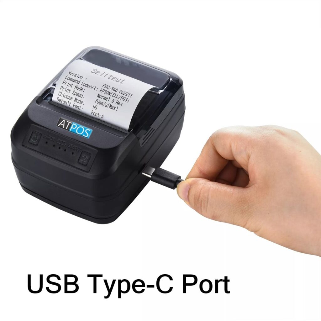 Atpos Hl Mm Portable Thermal Receipt Printer Bluetooth